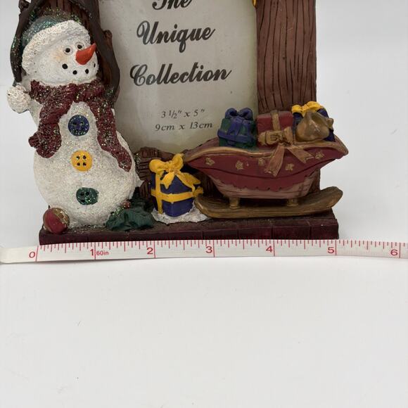 The Unique Collection Christmas Snowman Picture Frame For 3.5” x 5" Photo VTG - Picture 7 of 8